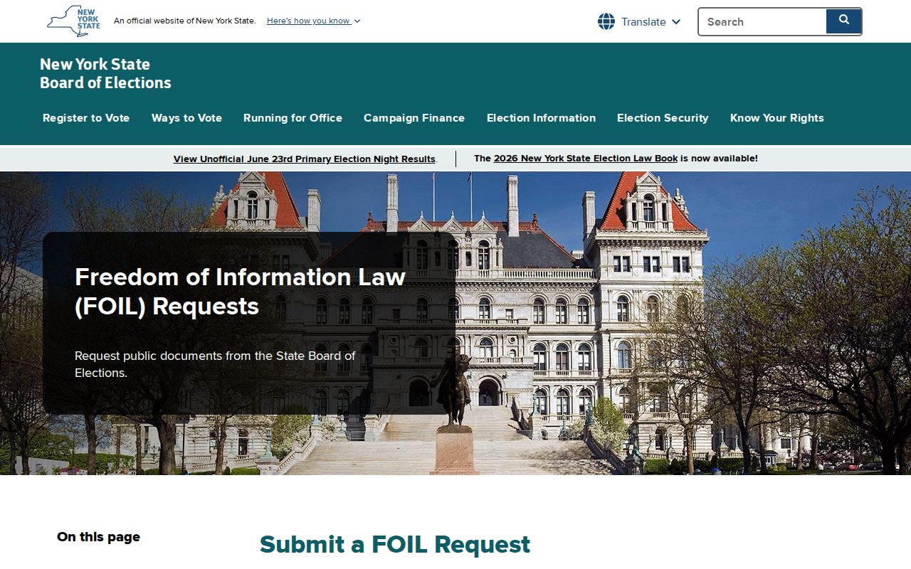 Port Chester resident lookup election FOIL request guidance