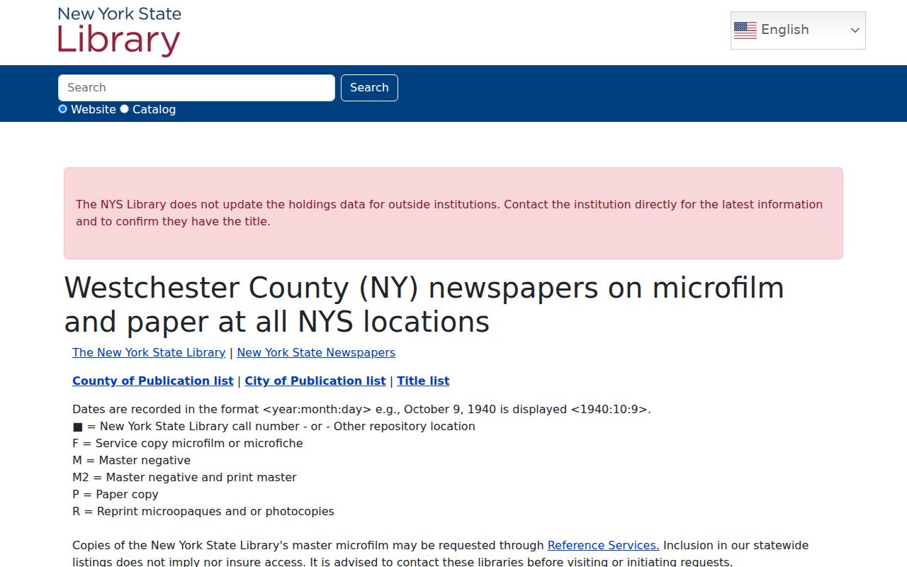 Port Chester previous residents New York State Library newspaper holdings