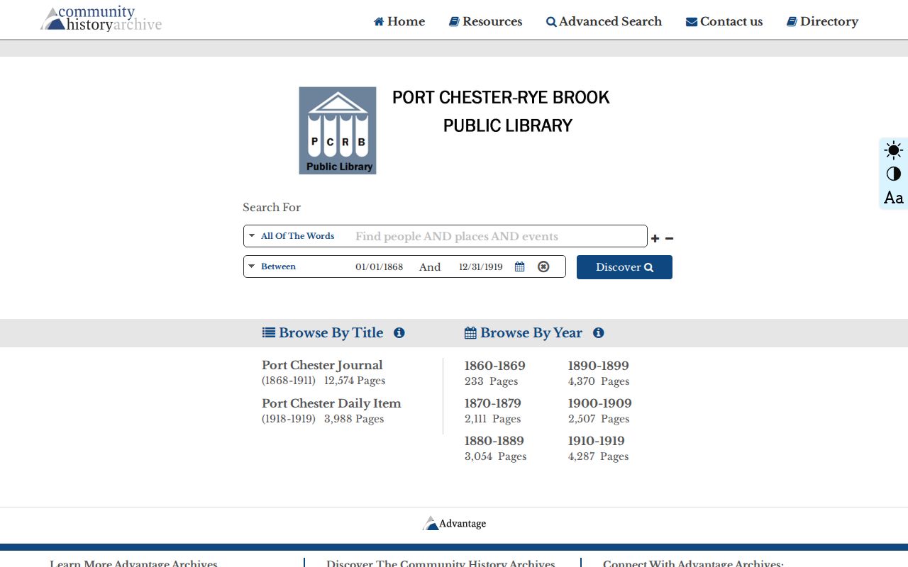 Port Chester city directory companion source in the Port Chester Journal archive