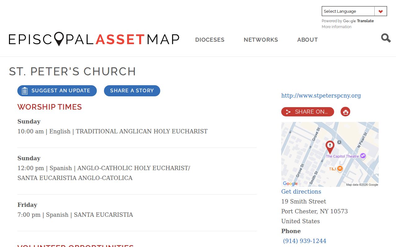Port Chester neighbors St Peter's Episcopal Church community listing